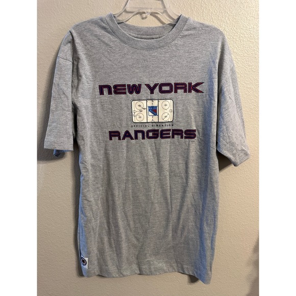 New York Rangers NHL Blueline T-Shirt Official Dimension Gray Medium - Picture 1 of 4